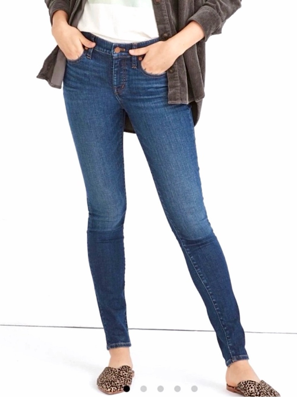 Madewell 8" Skinny Jeans in Ames Wash Size 30 Dark Blue Stretch H2289